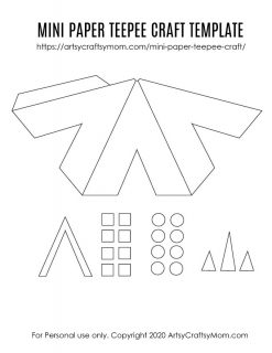 Make and decorate a three-dimensional paper teepee Craft while learning about Native American culture. Printable teepee templates are available for easy crafting.