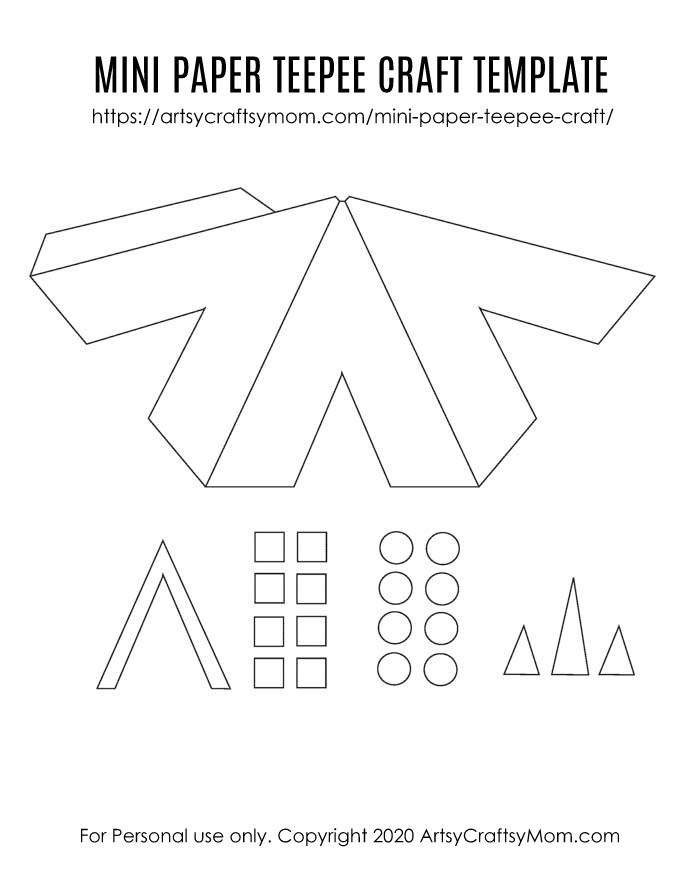 Mini Paper Teepee Craft - Decorations for Thanksgiving