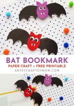 Corner Bat Bookmark Craft + Free Template