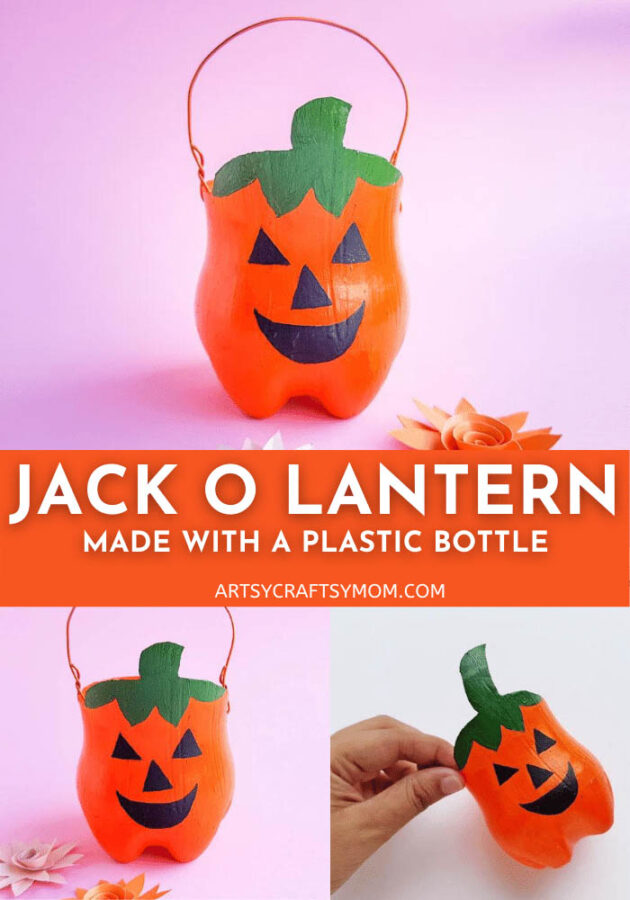 Plastic Bottle Jack O Lantern Craft Featured