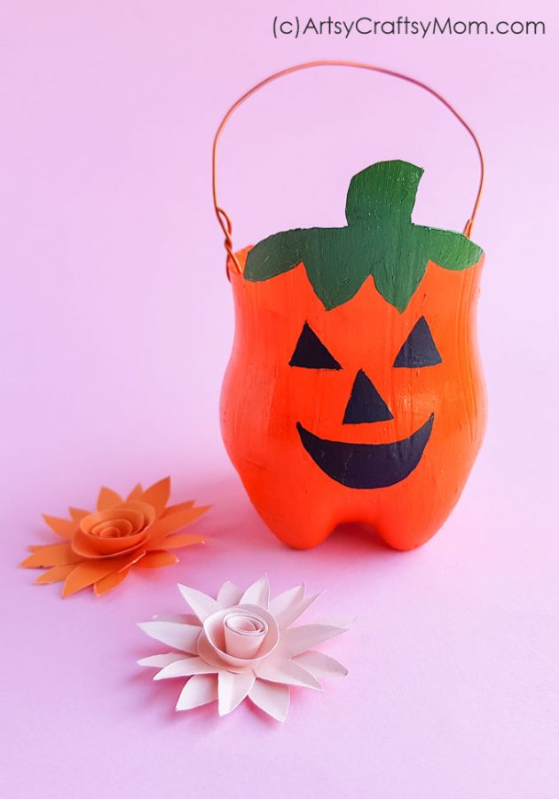 Learn how to make this cute Halloween pumpkin or Plastic Bottle Jack O Lantern Craft luminary from a 2-liter soda pop bottle. 