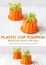 Recycled Plastic Cup Pumpkin Craft