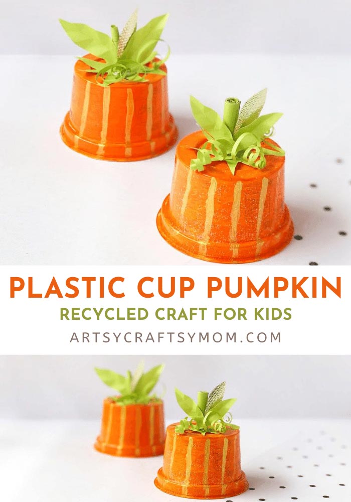 Recycled Plastic Cup Pumpkin Craft