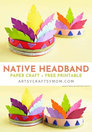 Celebrate Native American culture and learn about Thanksgiving with this fun Native American Headband! Bright, colorful and easy to make!