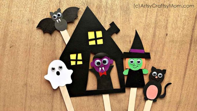 DIY Halloween Character Bookmarks. A frightfully fun fall craft! Includes templates to make green witch, bat, haunted house, Dracula, black cat & ghost bookmarks.