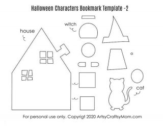 Halloween Characters Bookmark Template 2