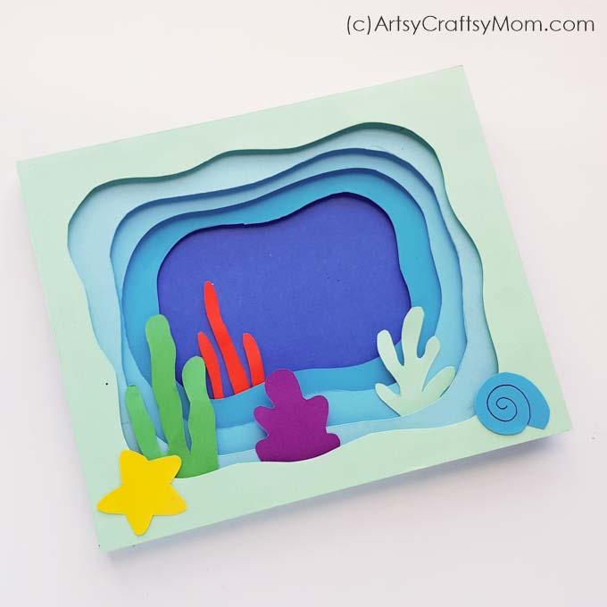Let's make this gorgeous 3D Underwater Shadow Box Craft and use it to learn more about the creatures that live under the seas and oceans!