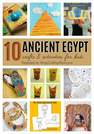 Celebrate King Tut Day with 10 Fun Ancient Egypt Crafts for kids - Mummies, Pyramids, Pharaohs, Hieroglyphics, and more!