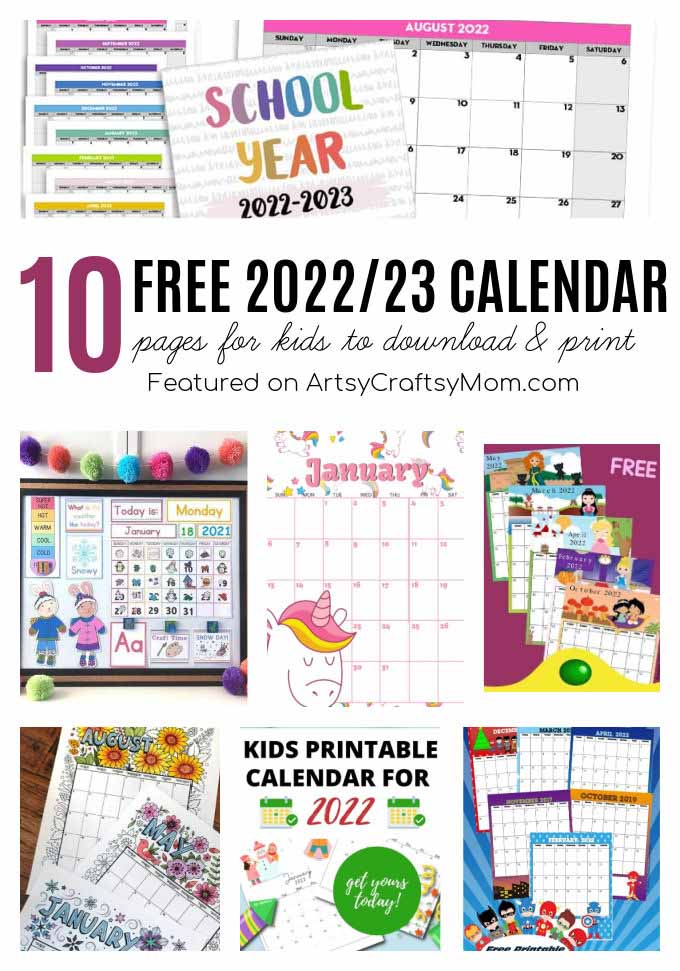 april 2022 calendar printable for kids