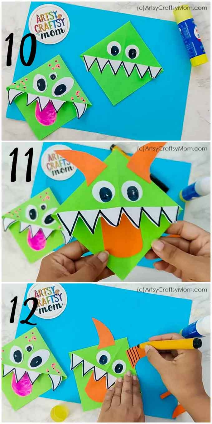 Monster Corner Bookmarks Step 4