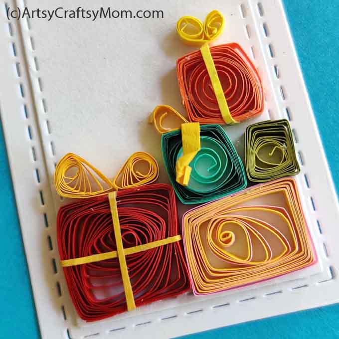 Quilled Christmas Presents Step 1