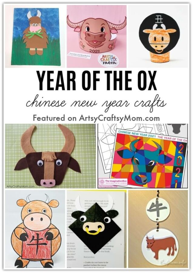 It's 2021, which means it's the Year of the Ox! Celebrate fresh beginnings with these fun and simple Chinese New Year Crafts for Kids!