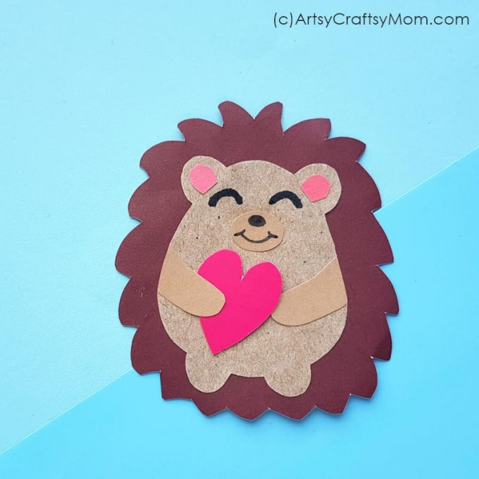 Hedgehogs may be prickly, but not this Cute Heart Hedgehog Craft for Kids! Use it on top of a card, on a gift or turn it into a bookmark!