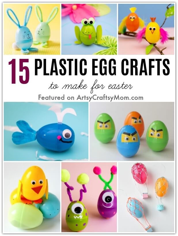 Wondering what to do with those plastic eggs? Put them to good use with these Recycled Plastic Egg Crafts for kids - turn trash to treasure!