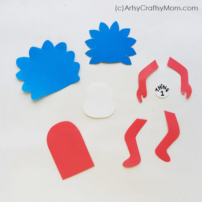 If you enjoy the antics of Thing1 and Thing2, you'll love this Thing1 Thing2 Bookmark Craft! Super easy and perfect for Dr. Seuss Day!