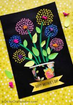 Q-tip Flower Art Mother’s Day Card