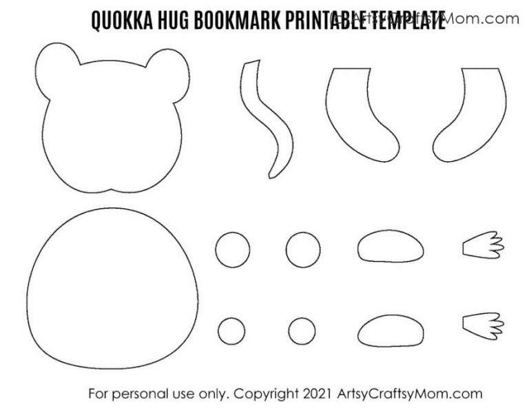 Printable Quokka Hug Bookmark Craft