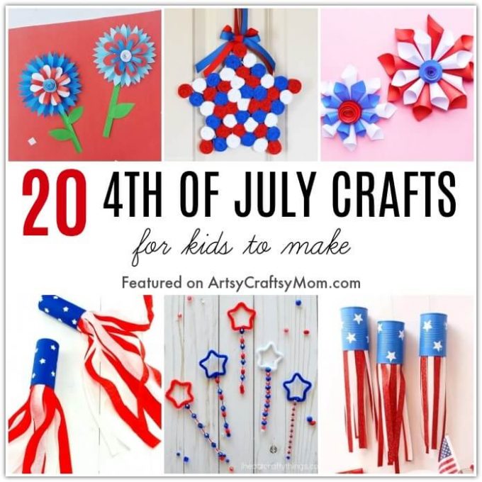Celebrate the Land of the Free with these Crackling 4th of July Crafts for Kids! Gather all your red, blue and white supplies and get ready to start crafting!