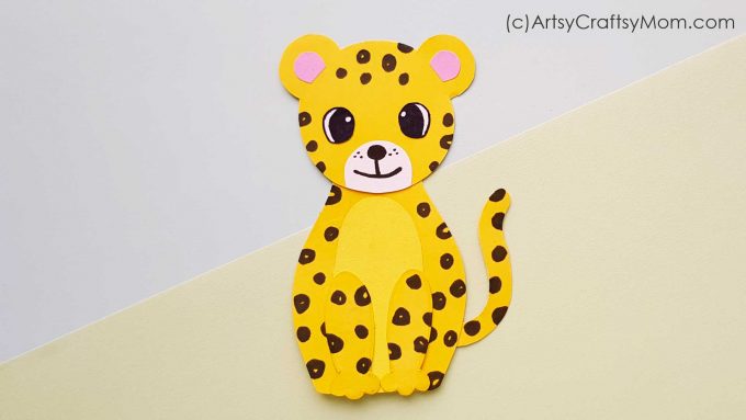 How cute is this Paper Leopard Craft for Kids? Turn it into a wall hanging or a card for your loved one with a little message! Comes with a free template.