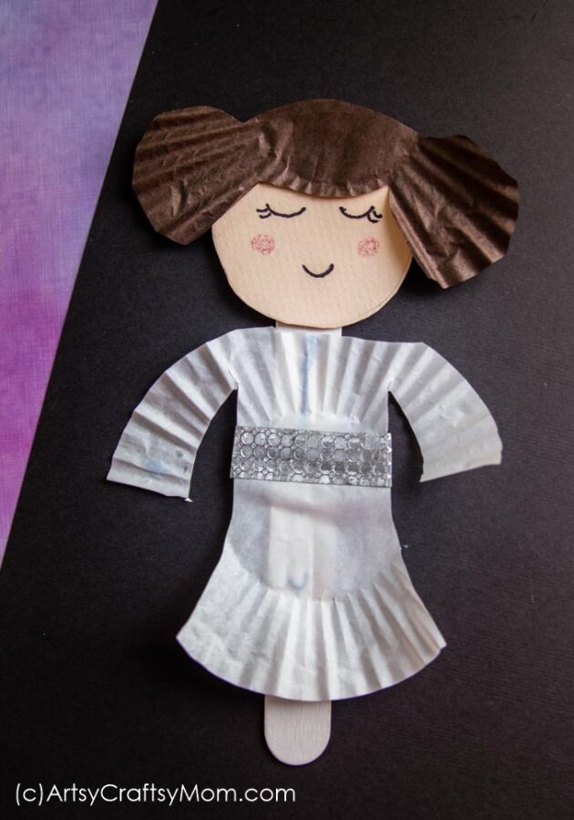 Celebrate Star Wars Day on 4th May with this cute little Cupcake Liner Princess Leia Craft! Use it as a bookmark or gift to a friend - may the Force be with you!