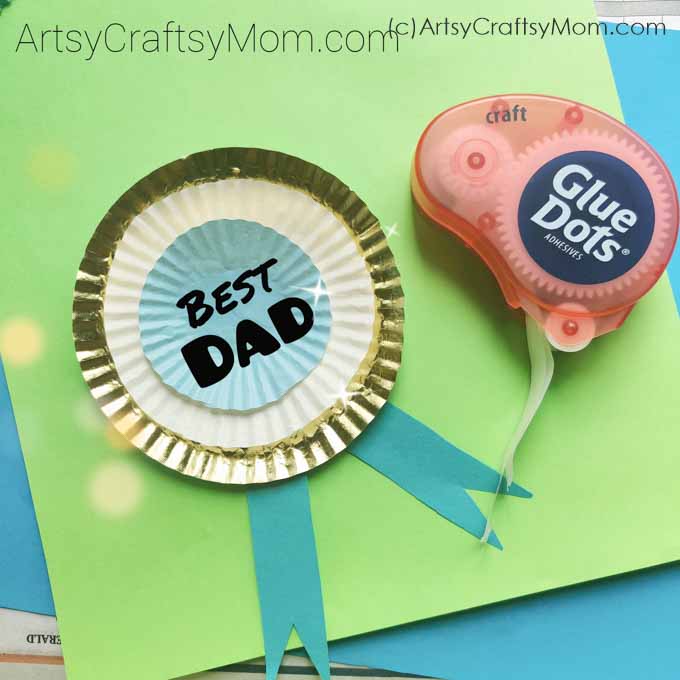 Fathers day Cupcake Liner Rosette Badge Step 4