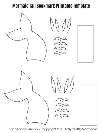 DIY Mermaid Tail Bookmarks + Free Printable Template