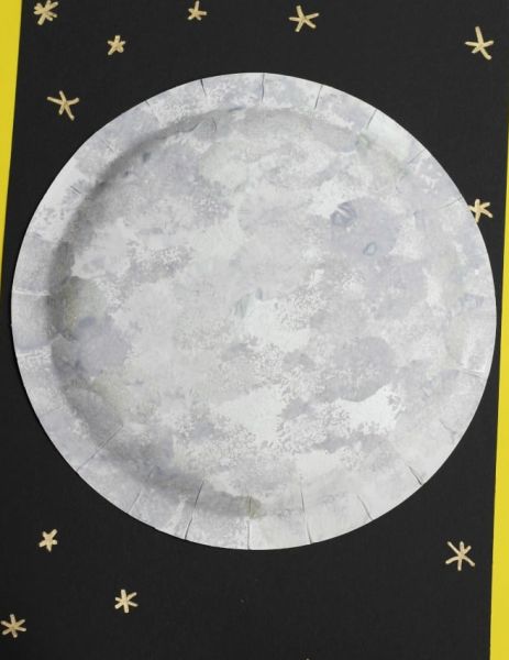 moon craft ideas pom pom painting