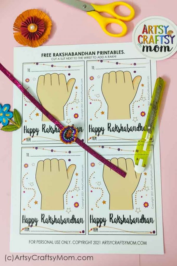 Free Printable Rakhi Card | DIY Rakshabandhan Card
