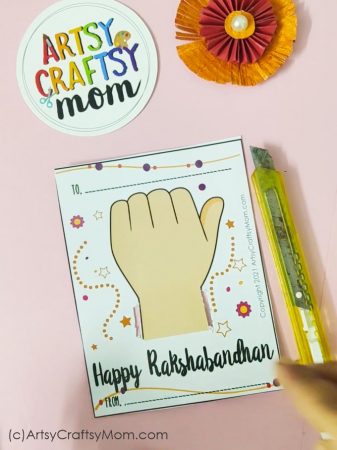 Free Printable Rakhi Card | DIY Rakshabandhan Card