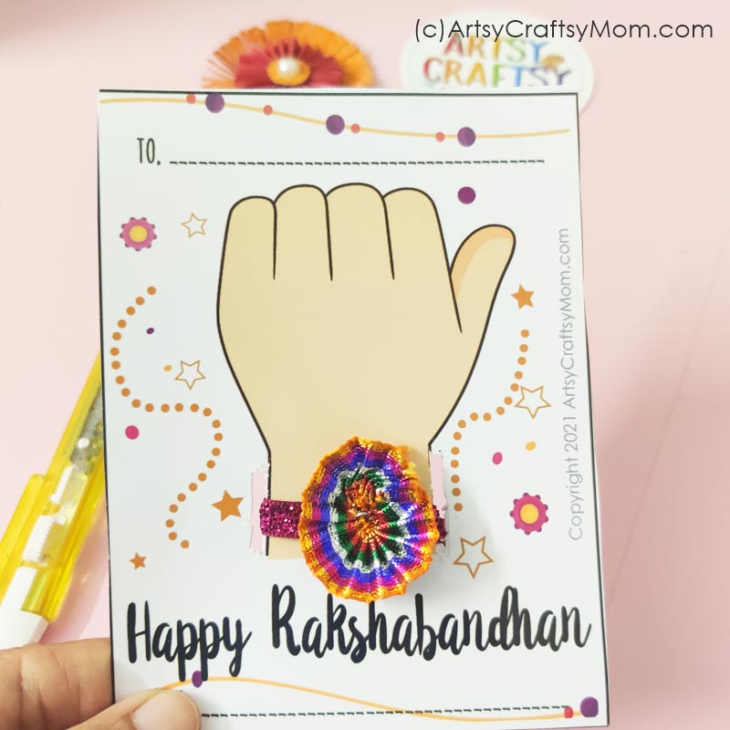 Free Printable Rakhi Card Diy Rakshabandhan Card