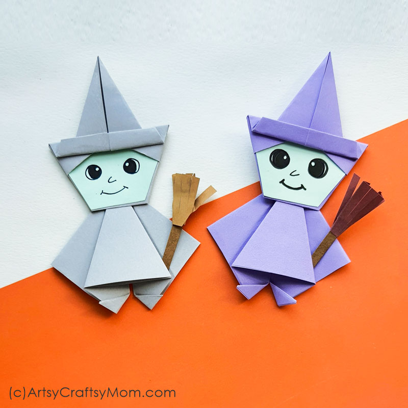 Origami Witch Halloween Craft For Kids insta 3