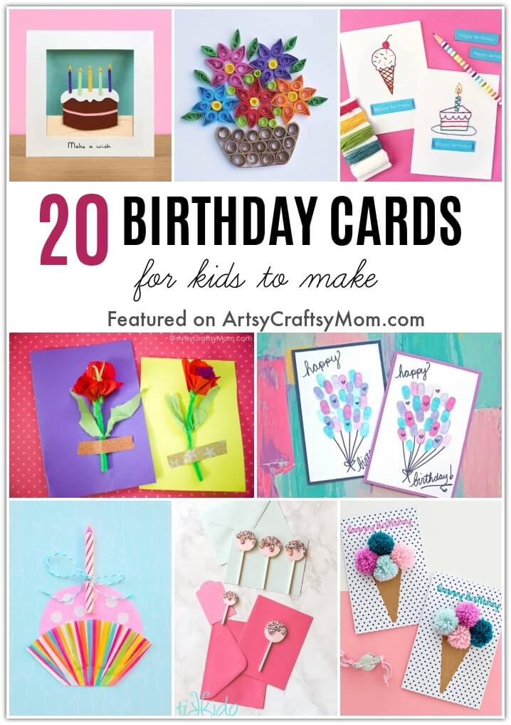 20 Easy and Colorful DIY Birthday Cards for Kids
