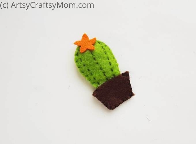 DIY Felt Cactus Bookmark 10