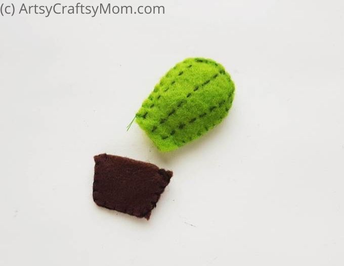 DIY Felt Cactus Bookmark 7