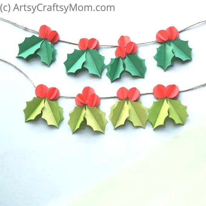 Deck up your home with this fun and festive Holly Garland Papercraft that's perfect for this season! Let this year be one of DIY holiday decor!