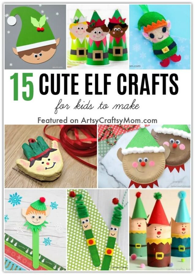 Get together with your little elves to make these fun elf crafts for kids! With craft sticks, pipe cleaners, paper and paints, you're all set to get crafting!
