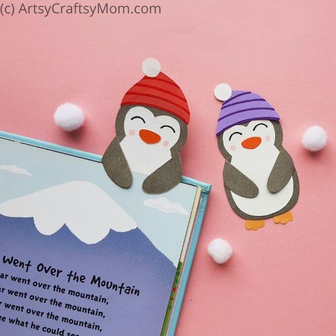 Need company while you read? This DIY Paper Penguin Bookmark gives you a cute little friend who'll hold your place - while smiling all the time!