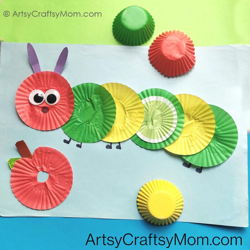 Easy and Colorful Cupcake Liner Caterpillar Craft