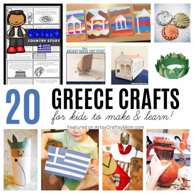 Check out these Gorgeous Greece Crafts for Kids to learn more about the amazing country - perfect for Greece Independence Day on 25th March!