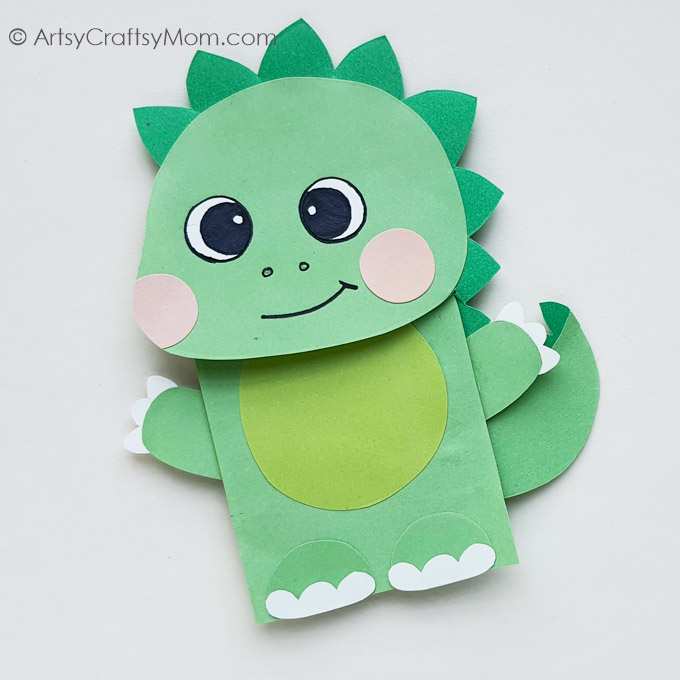 Paper Bag Dinosaur Puppet 9