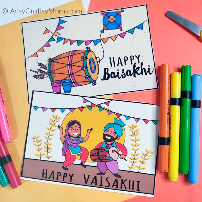 Free Printable Baisakhi Card for kids 2