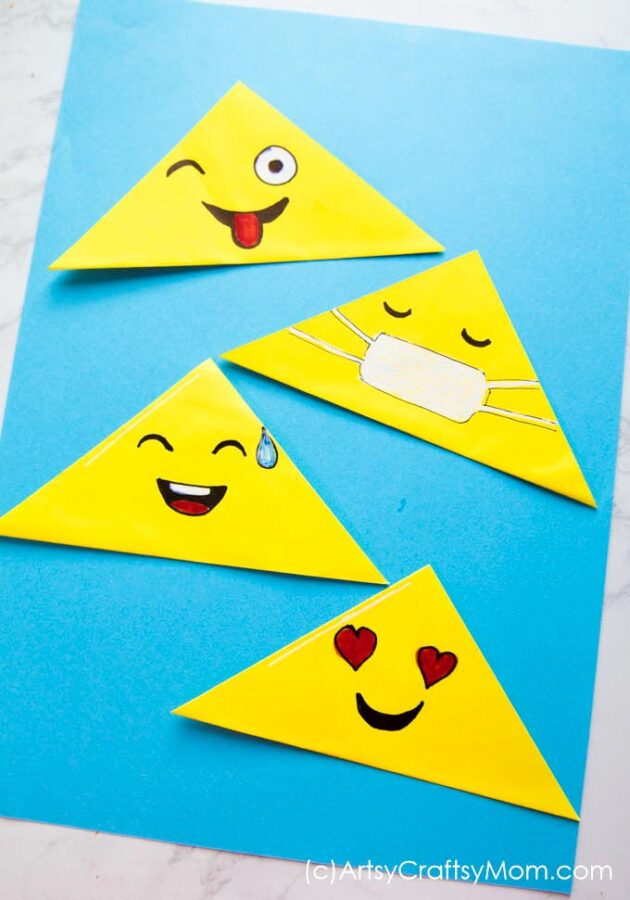 Love emojis? Then these cute corner emoji bookmarks are perfect for you to hold your place in your favorite book! Make them happy, sad or crazy!