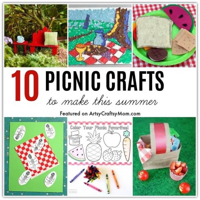 Get inspired by these cute picnic crafts for kids to pack a meal and go to a beautiful place with your loved ones!  Don't forget to watch out for the ants!