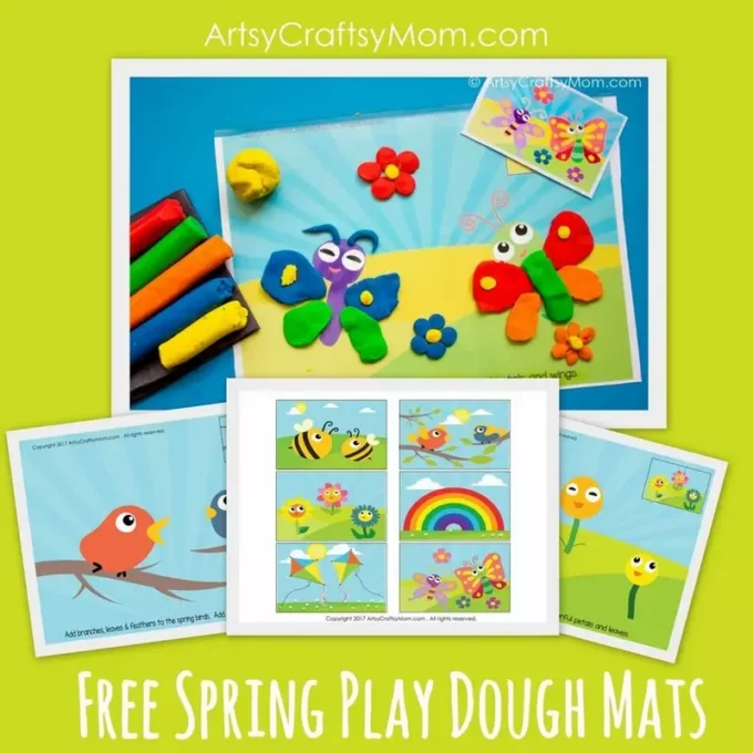 20 Fun and Colorful Printable Playdough Mats for Kids 4 1 play dh mats spring