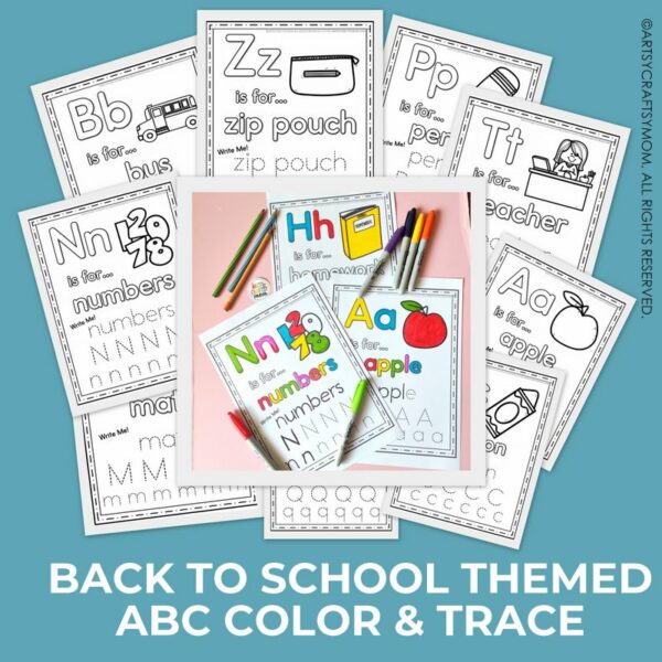 Back to school Themed ABC Color Trace