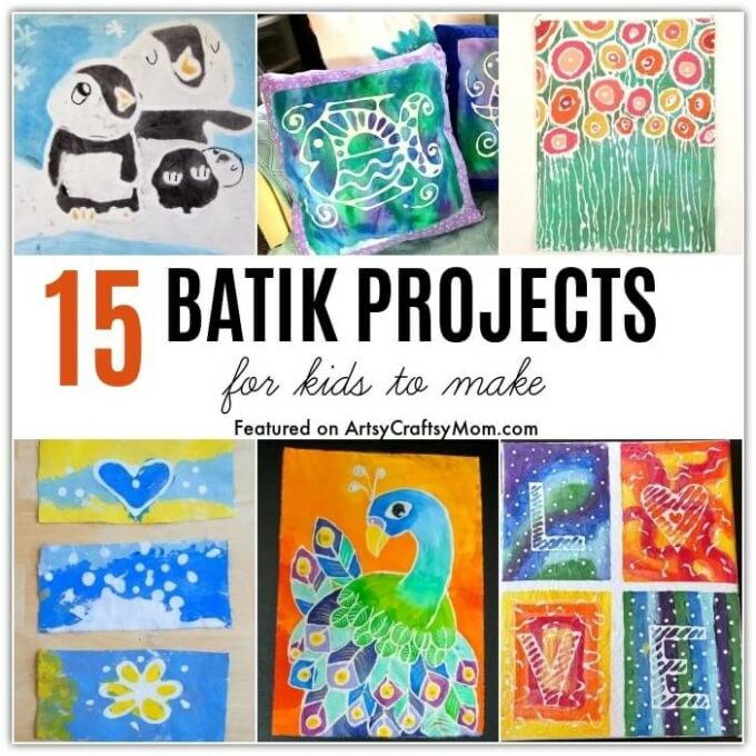 These Batik Art Projects for Kids will inspire you to learn more about the ancient Indonesian art form, while also creating your own custom art work!