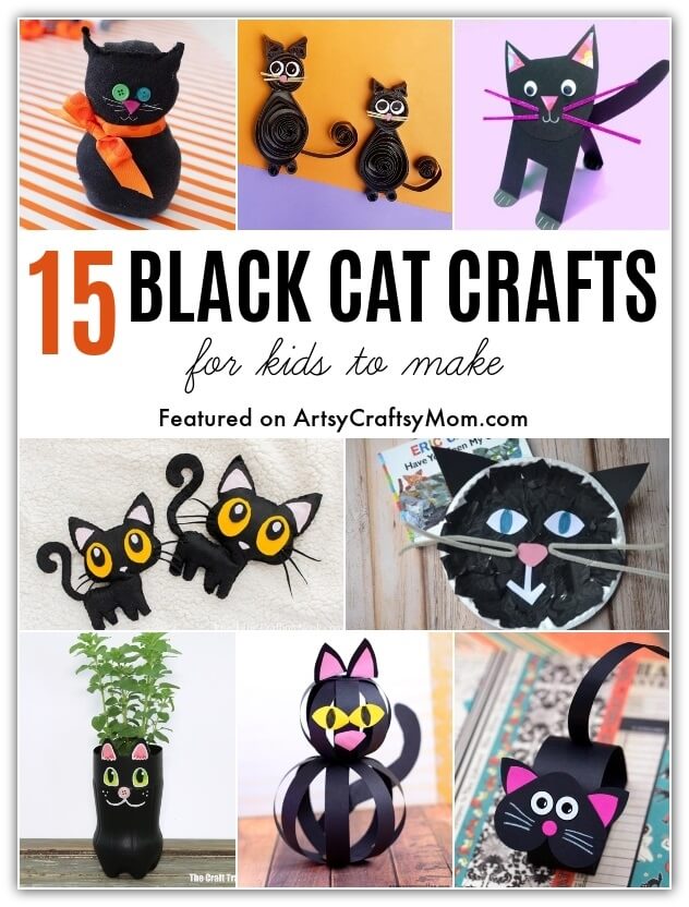If you love cats, you'll love these cute Black Cat Crafts for Kids, perfect for International Cat Day and National Black Cat Appreciation Day!