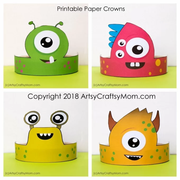 Printable Alien paper Crowns 1