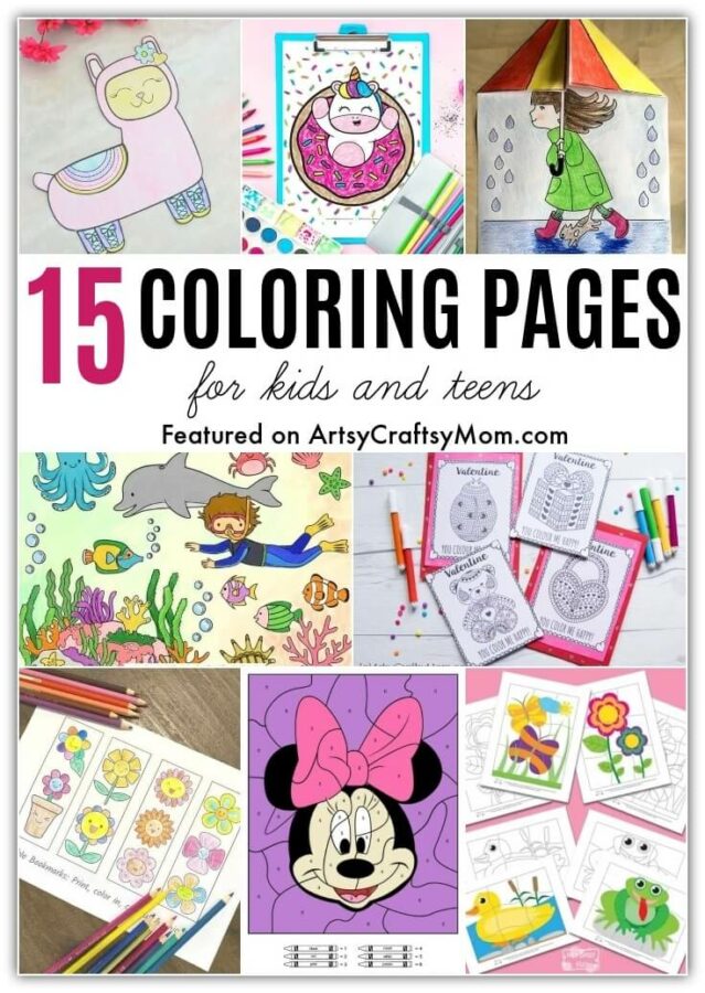 Keep kids busy with these pretty printable coloring pages for kids! Print as many times as you like and try out a different color scheme every time!