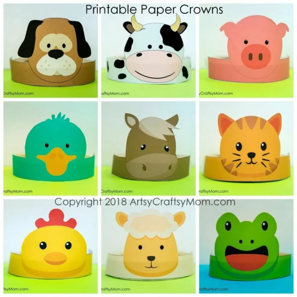 Printable Farm Themed Paper Crown1